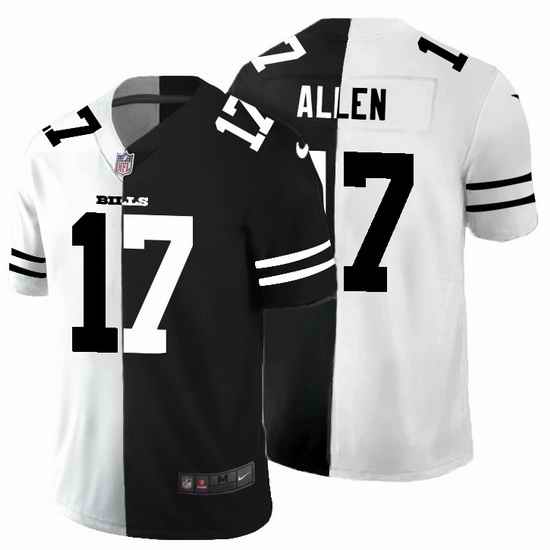 Buffalo Bills 17 Josh Allen Men Black V White Peace Split Nike Vapor Untouchable Limited NFL Jersey